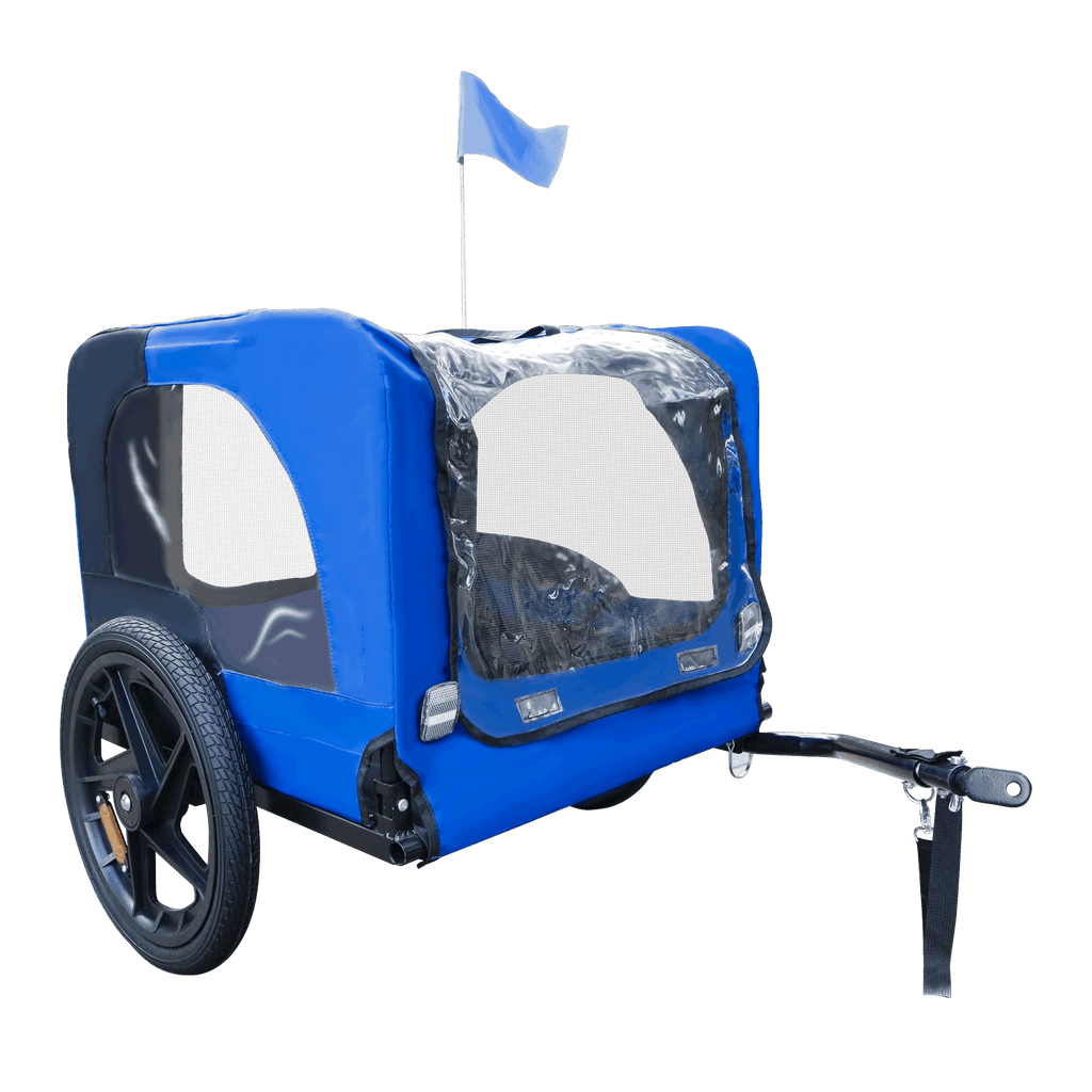 Blue High Quality 16 inch air wheel Pet Bike Trailer for Dogs Foldable Bicycle Pet Trailer