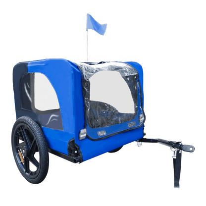 Blue High Quality 16 inch air wheel Pet Bike Trailer for Dogs Foldable Bicycle Pet Trailer