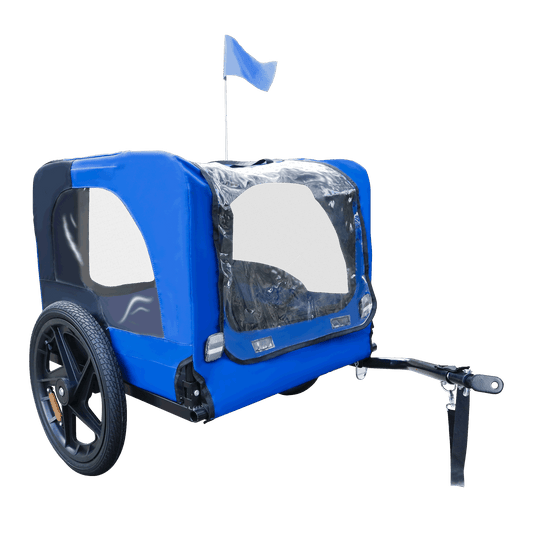 Blue High Quality 16 inch air wheel Pet Bike Trailer for Dogs Foldable Bicycle Pet Trailer