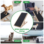 Foldable Wooden Dog Ramp for High Beds Non Slip Heights Adjustable Pet Cat Ramp for Couch Car SUV