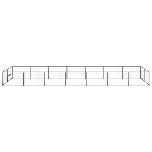 Dog Kennel Black 150.7 ft² Steel