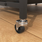 Modern Kennel Dogs room up to 60 LB, Dog crate furniture with Multi-Purpose Rremovable Ttray, Double-Door Dog House, lift Panel, 360 Degree Rotation -3 Height Adjustable Feeding Bowls