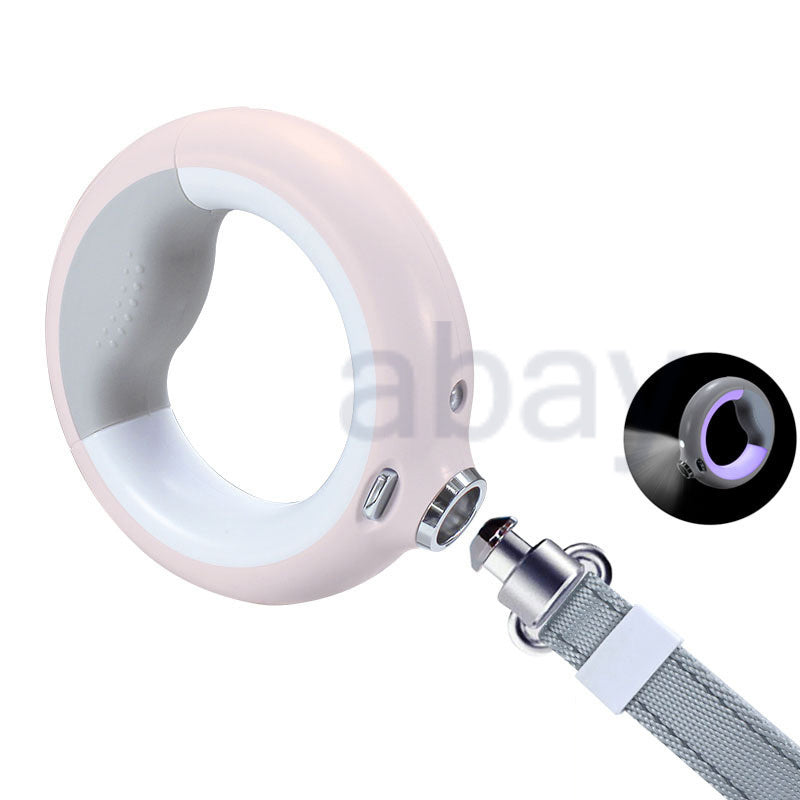 Colorful Glow Automatic Retractable Dog Leash Wrist Ring Leads Led Light Trash Bag Nylon Pet Walking Durable Rope Tow Retractor