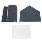 2-In-1 Wood Dog House Indoor;  Cabin Dog Kennel with Cushioned Bed;  Cover Scratcher;  Feeding Bowls;  Pet Habitat for Cats;  Small and Medium Dogs;  Natural and Gray