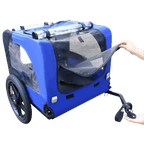 Blue High Quality 16 inch air wheel Pet Bike Trailer for Dogs Foldable Bicycle Pet Trailer