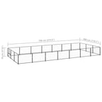 Dog Kennel Black 266.0 ft² Steel