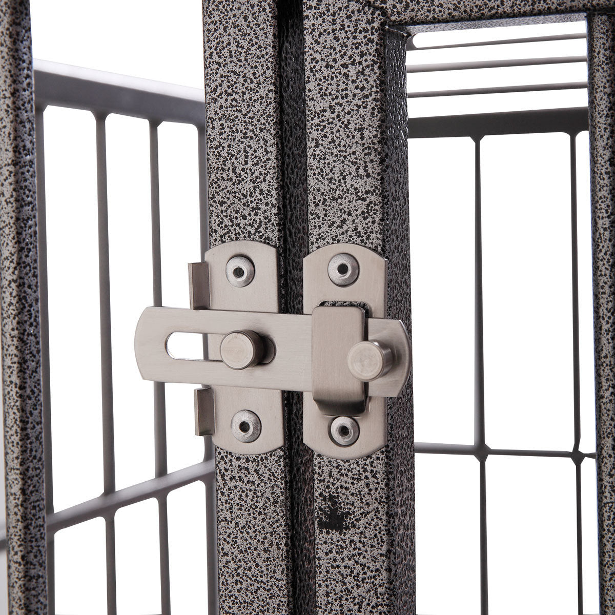 Heavy-Duty Metal Dog Kennel, Pet Cage Crate with Openable Flat Top and Front Door, 4 Wheels