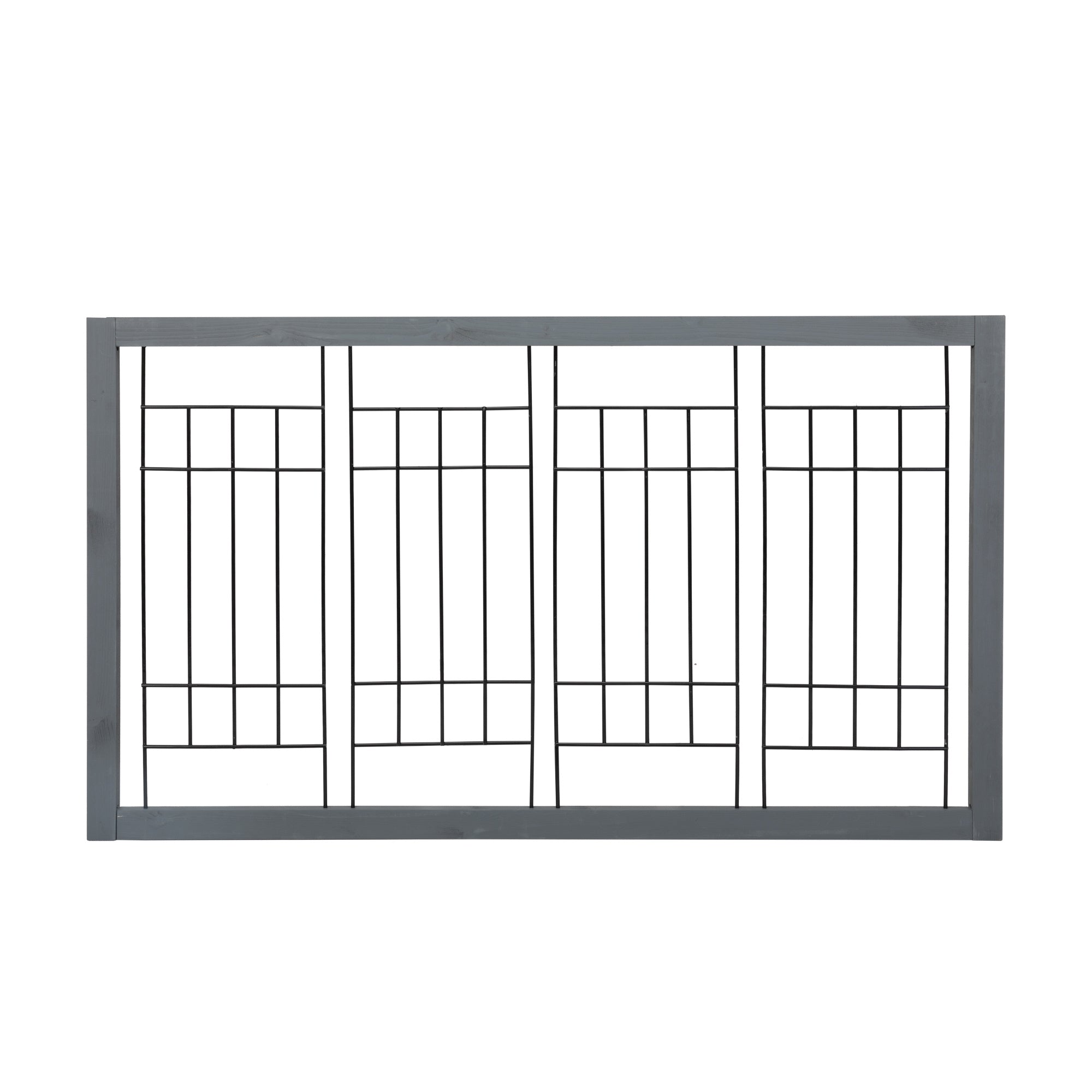 38"-71" Adjustable Wooden Pet Gate for Dogs, Indoor Freestanding Dog Fence for Doorways, Stairs, Gray
