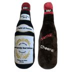 Wine Bottle Squeaky Dog Plush Toy (Bark'gundy Red Whine)
