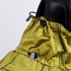 Dog Coats Small Waterproof,Warm Outfit Clothes Dog Jackets Small,Adjustable Drawstring Warm And Cozy Dog Sport Vest-(Green size L)