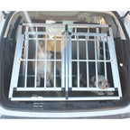 Double Doors Pet Car Transport Cage Aluminium Puppy Travel Crate Box Trapezoidal Kennel Dog Cat Carrier Cage
