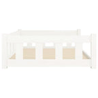 Dog Bed White 41.5"x29.7"x11" Solid Wood Pine