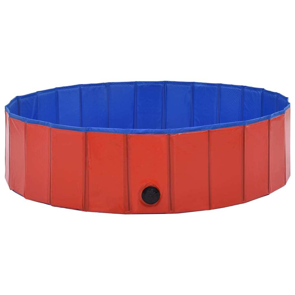 Foldable Dog Swimming Pool Red 47.2"x11.8" PVC