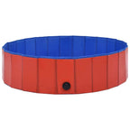 Foldable Dog Swimming Pool Red 47.2"x11.8" PVC