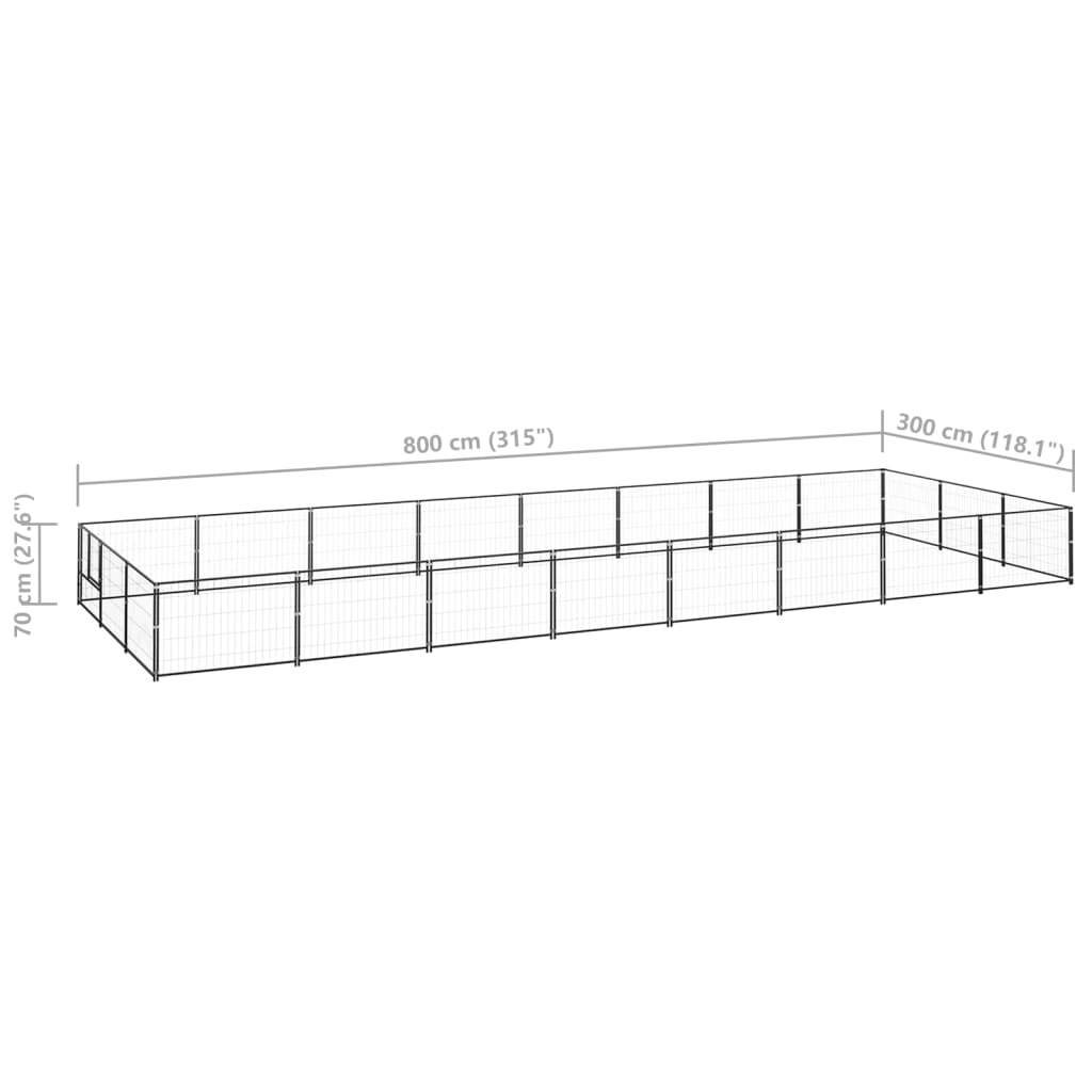 Dog Kennel Black 258.3 ft² Steel