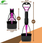 Portable Dog Pooper Scooper 23"; Pink Mini Portable Pooper Scooper for Dogs and Cats; Plastic Durable Pooper Scooper Foldable and Compact Dog Poop Scooper for Yard; Dog Waste Scooper