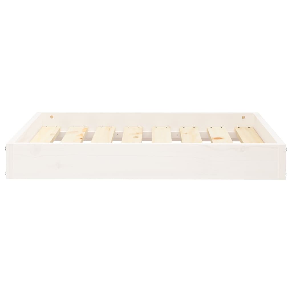 Dog Bed White 28.1"x21.3"x3.5" Solid Wood Pine