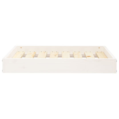 Dog Bed White 28.1"x21.3"x3.5" Solid Wood Pine