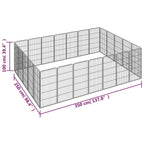 24-Panel Dog Playpen Black 19.7"x39.4" Powder-coated Steel