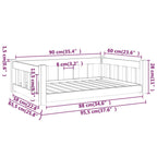 Dog Bed Honey Brown 37.6"x25.8"x11" Solid Wood Pine