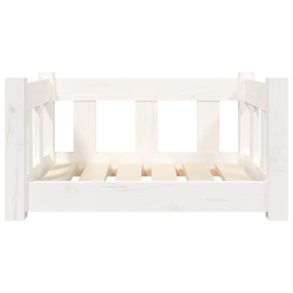 Dog Bed White 21.9"x17.9"x11" Solid Wood Pine
