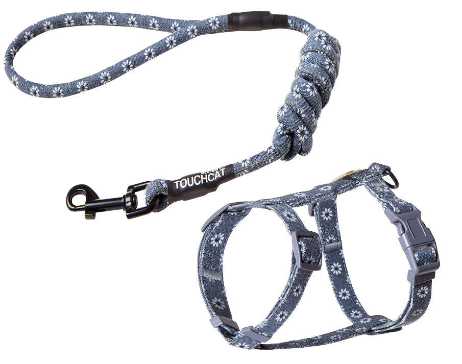 Touchcat 'Radi-Claw' Durable Cable Cat Harness and Leash Combo