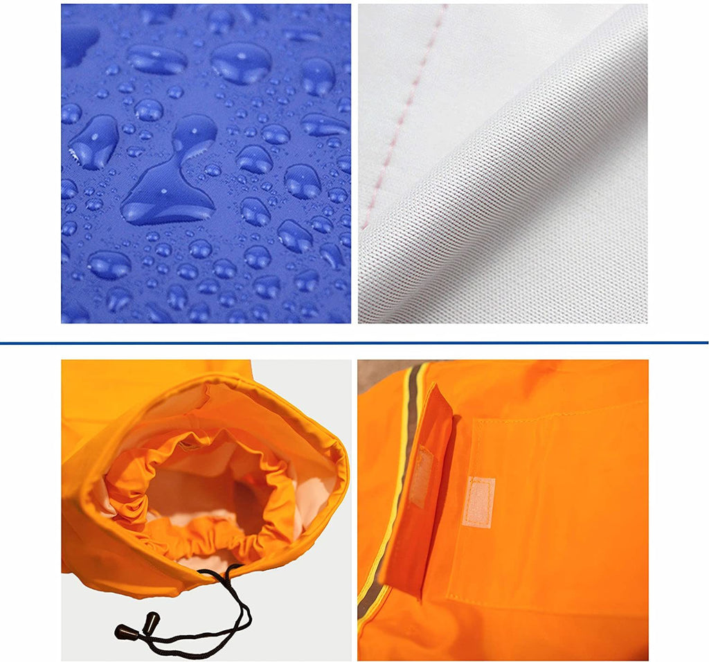 Waterproof Dog Raincoat Leisure Lightweight Dog Coat Jacket Reflective Rain Jacket with Hood for Small Medium Large Dogs