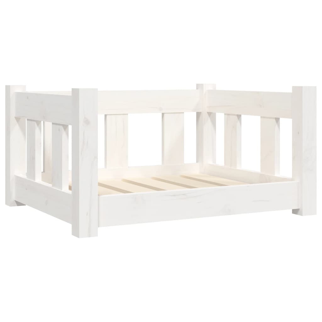 Dog Bed White 21.9"x17.9"x11" Solid Wood Pine