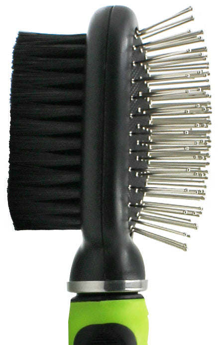 Pet Life Flex Series 2-in-1 Dual-Sided Pin and Bristle Grooming Pet Brush