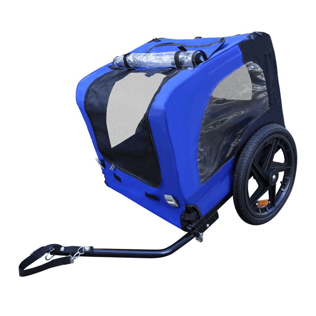 Blue High Quality 16 inch air wheel Pet Bike Trailer for Dogs Foldable Bicycle Pet Trailer