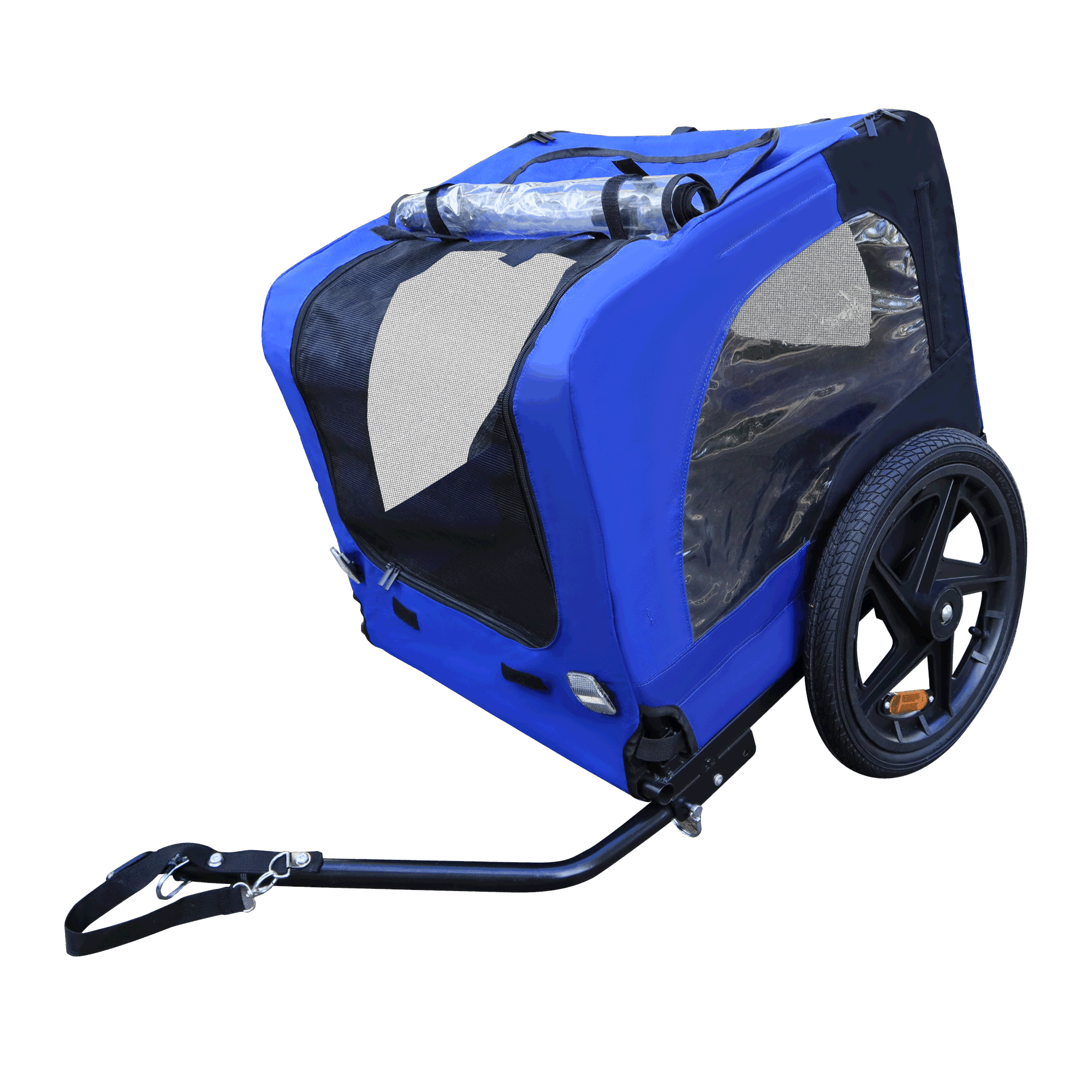 Blue High Quality 16 inch air wheel Pet Bike Trailer for Dogs Foldable Bicycle Pet Trailer