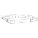 Dog Kennel Black 527.4 ft² Steel