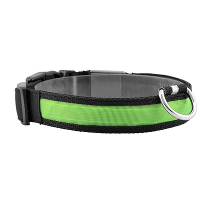 LED Dog Collar USB Rechargeable Adjustable Dog Safety Collar Night Safety Flashing Luminous Light up Collar