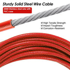 Dog Tie Out Cable Long Dog Leash Chew Proof Lead Dog Chain with Durable Spring 360° Rotatable Clips PVC Case for Outside Yard Caming