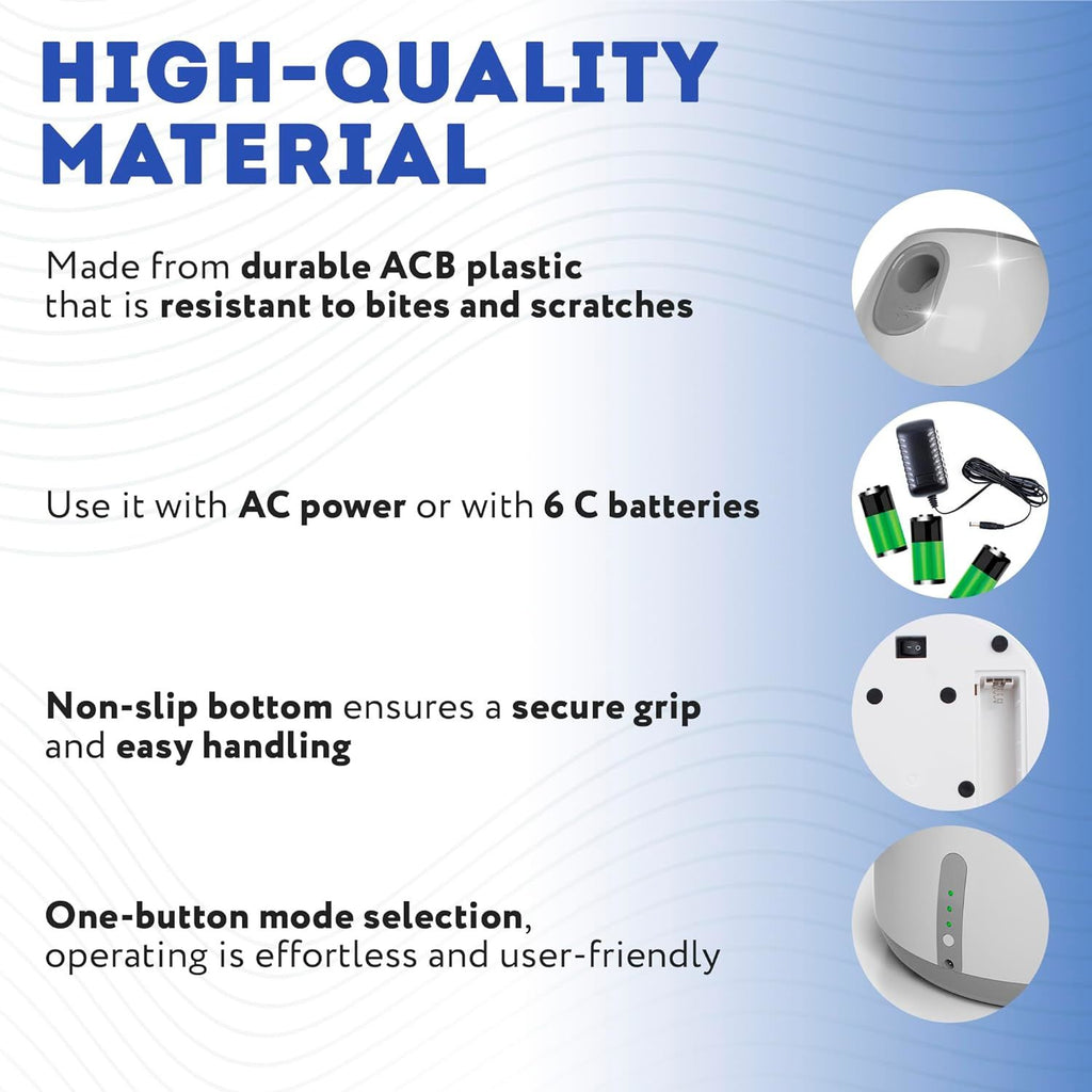 White Automatic Dog Ball Launcher Machine; Automatic Tennis Ball Thrower for Dogs 10.2 x 8.3 x 10.6; ABS Automatic Ball Launcher for Dogs; Pet Ball Launcher with 3 Tennis Balls