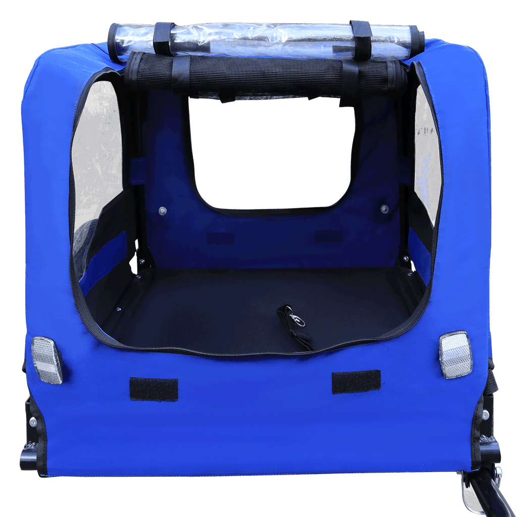 Blue High Quality 16 inch air wheel Pet Bike Trailer for Dogs Foldable Bicycle Pet Trailer