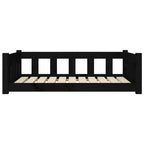 Dog Bed Black 37.6"x25.8"x11" Solid Wood Pine