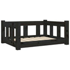 Dog Bed Black 25.8"x19.9"x11" Solid Wood Pine