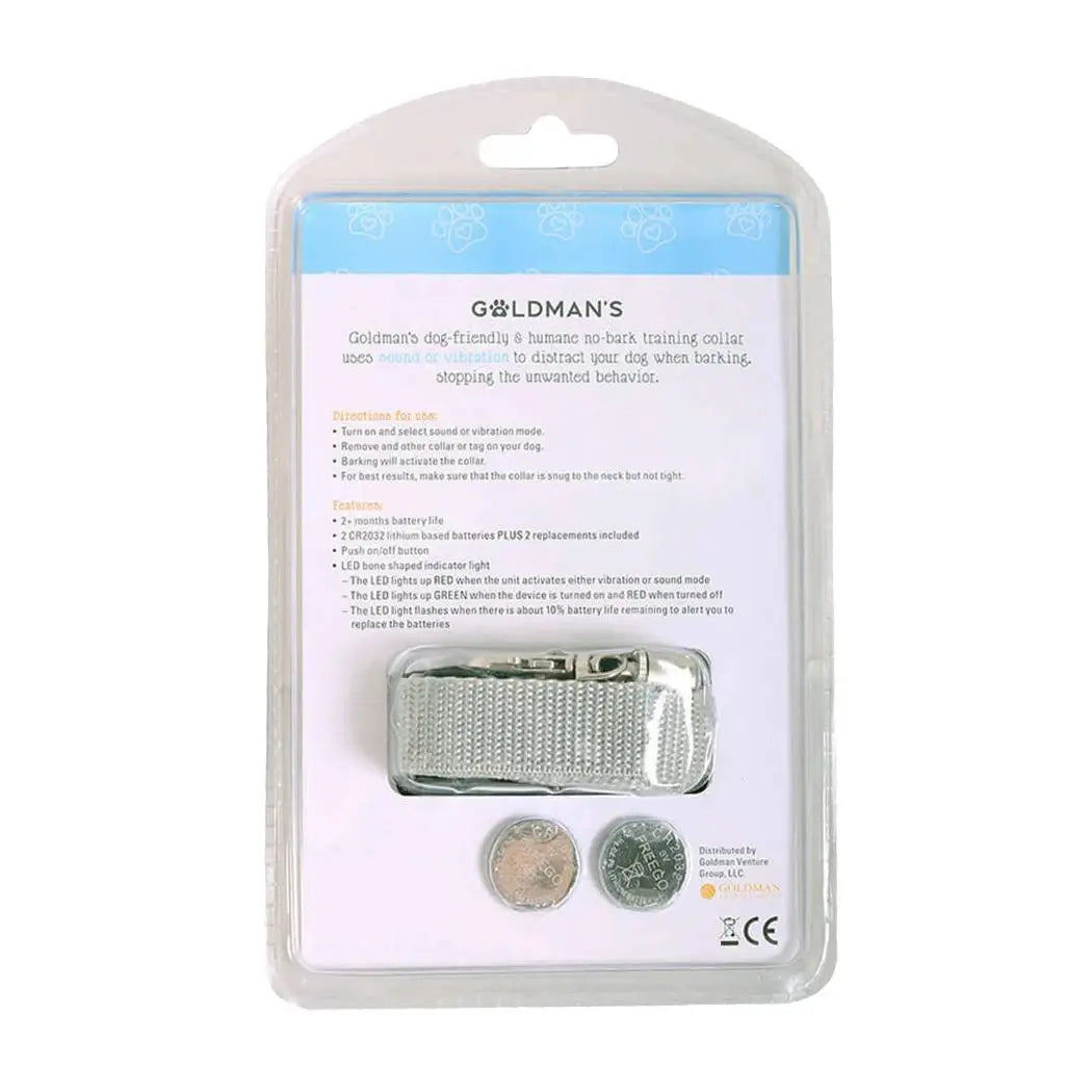 Goldman's No-Bark Training Dog Collar Friendly and Humane - Large