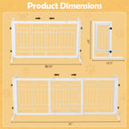 Freestanding Wooden Pet Fence for Stairs, Doorways and Hallways, White