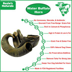 Water Buffalo Horn-100% Natural;  Long-Lasting;  Grain-Free;  Gluten-Free;  Dog Dental Treats & Chews-2 COUNT-15 oz