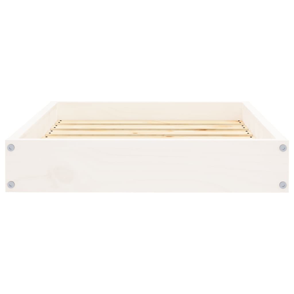 Dog Bed White 24.2"x19.3"x3.5" Solid Wood Pine