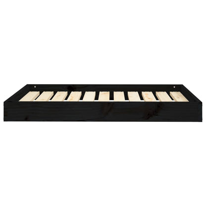 Dog Bed Black 36"x25.2"x3.5" Solid Wood Pine