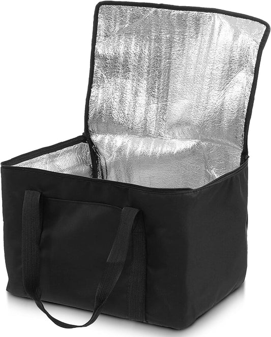 Blaсk Insulated Shopping Bags 16' x 13' x 9' Insulated Grocery Bag Pack of 2 Insulated Food Delivery Bag 16x13x9 Heavy Duty Insulated Bag for Grocery Shopping; Insulated Bags for Food Delivery