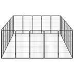 24-Panel Dog Playpen Black 19.7"x39.4" Powder-coated Steel