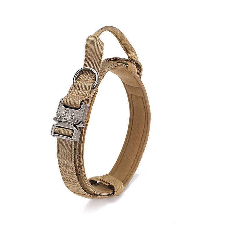 Tactical Dog Collar Military Dog Collar Adjustable Nylon Dog Collar Heavy Duty Metal Buckle with Handle for Dog Training