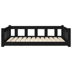 Dog Bed Black 41.5"x29.7"x11" Solid Wood Pine