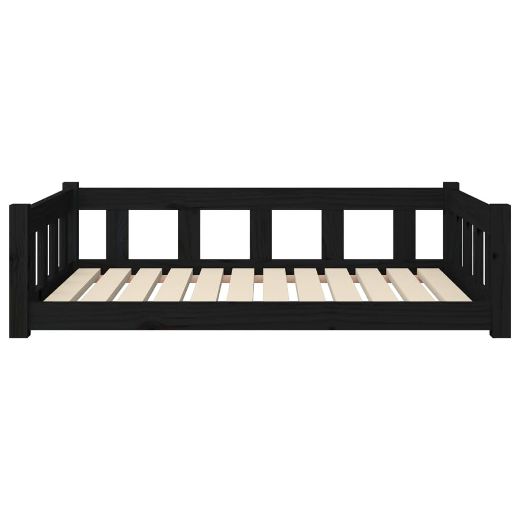 Dog Bed Black 41.5"x29.7"x11" Solid Wood Pine