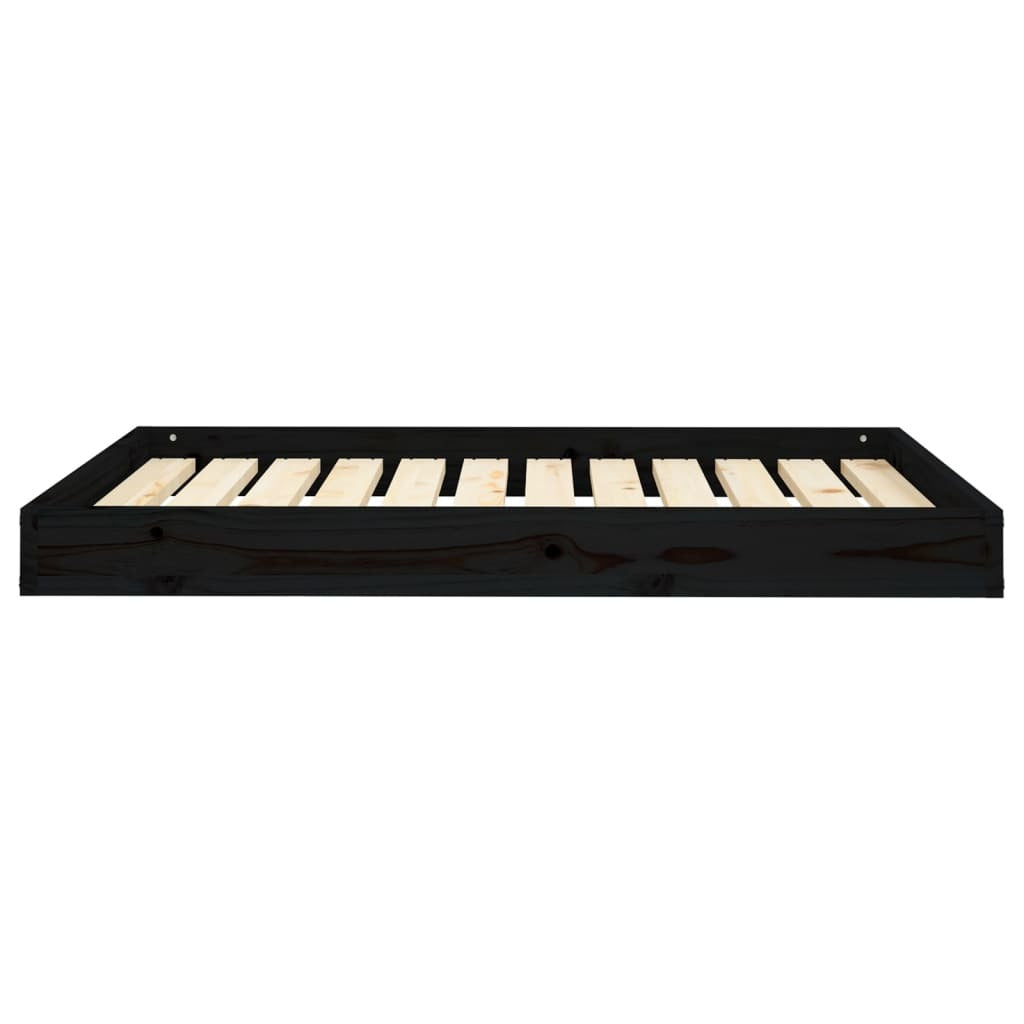 Dog Bed Black 40"x29.1"x3.5" Solid Wood Pine