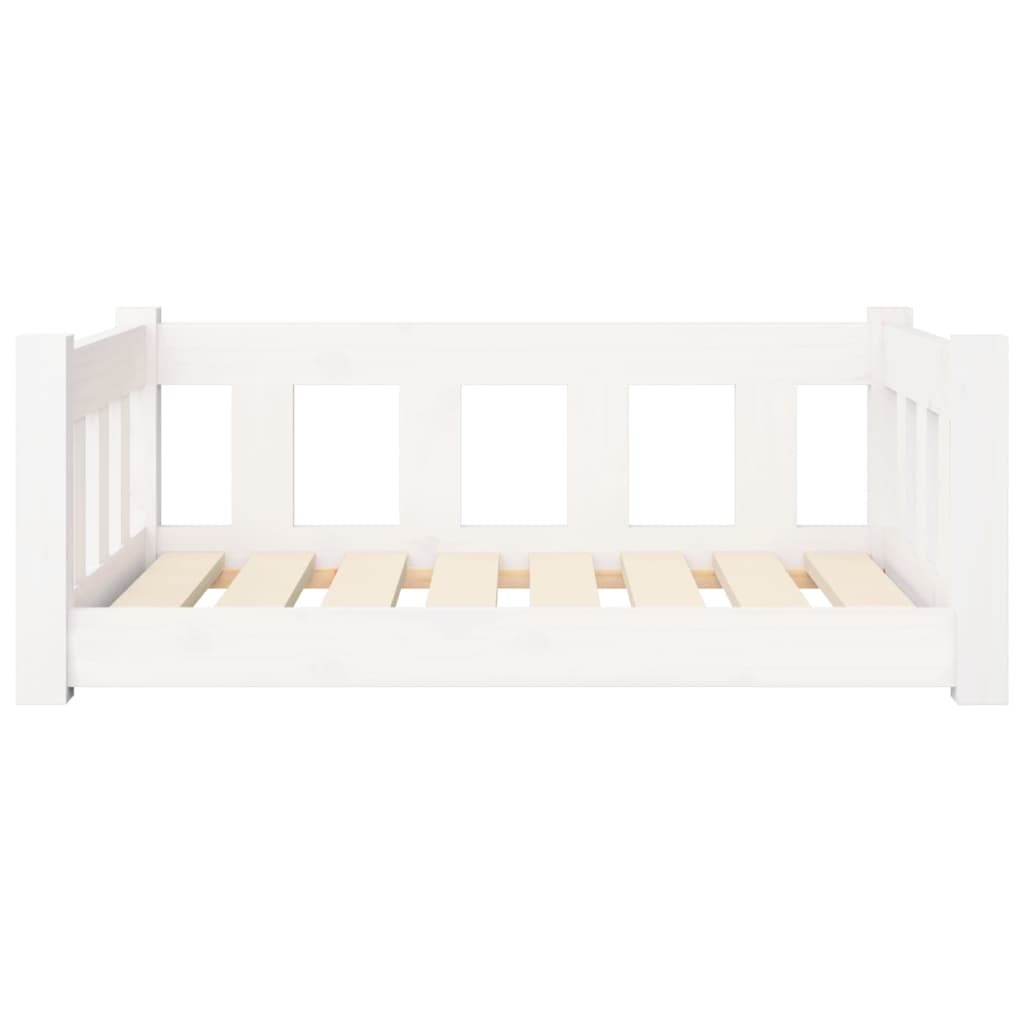 Dog Bed White 29.7"x21.9"x11" Solid Wood Pine